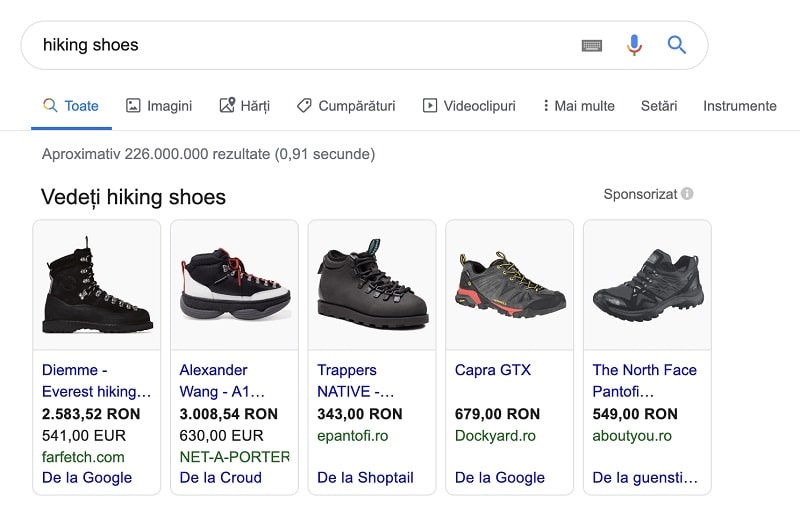 Google Shopping Ads Hiking Boots 2